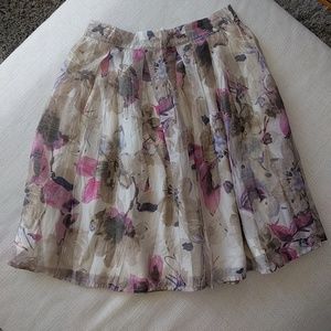 Floral chiffon overlay skirt